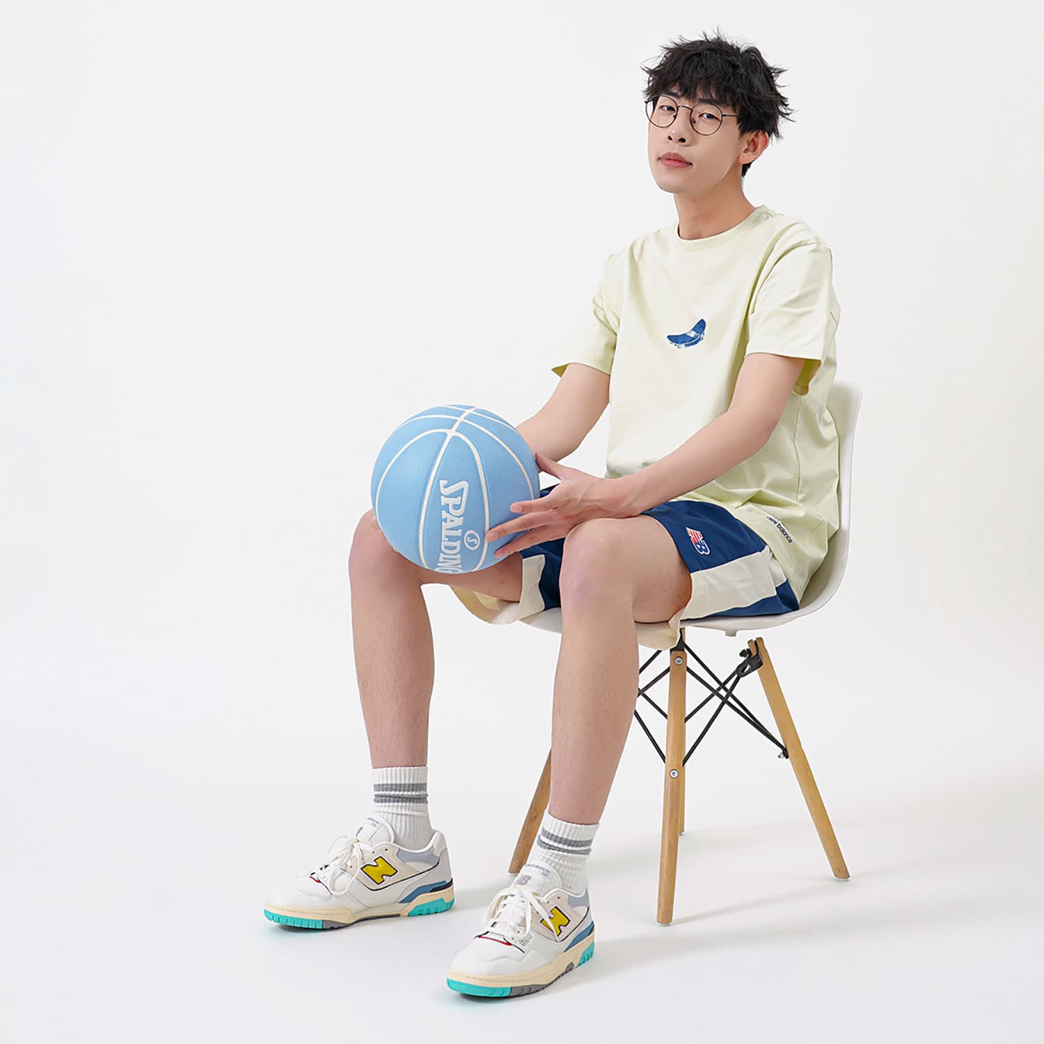 Ретро баскетбольные кроссовки New Balance 550 White Grey Blue - изображение 6
