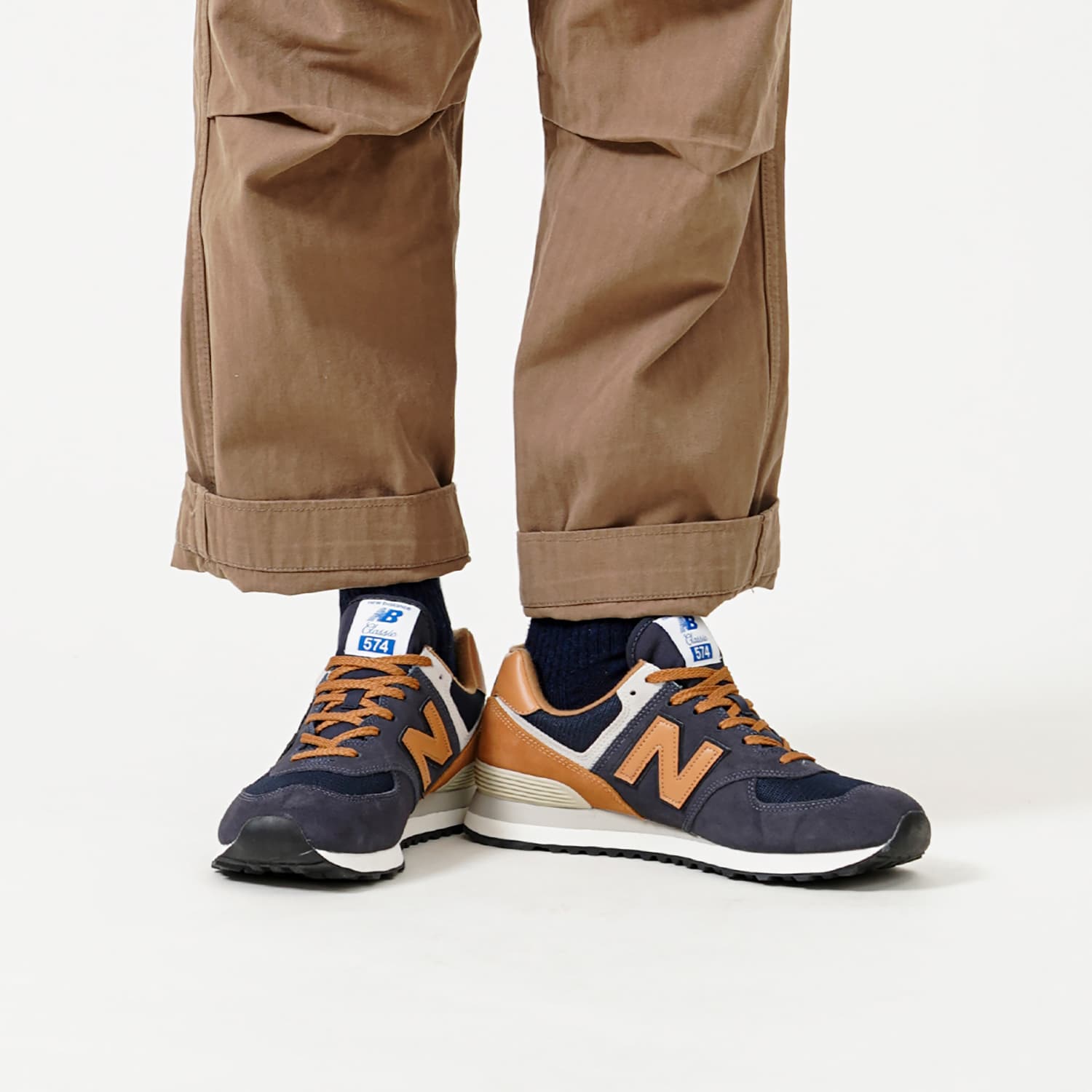 Кроссовки для бега New Balance 574 V2 Blue Brown - изображение 9