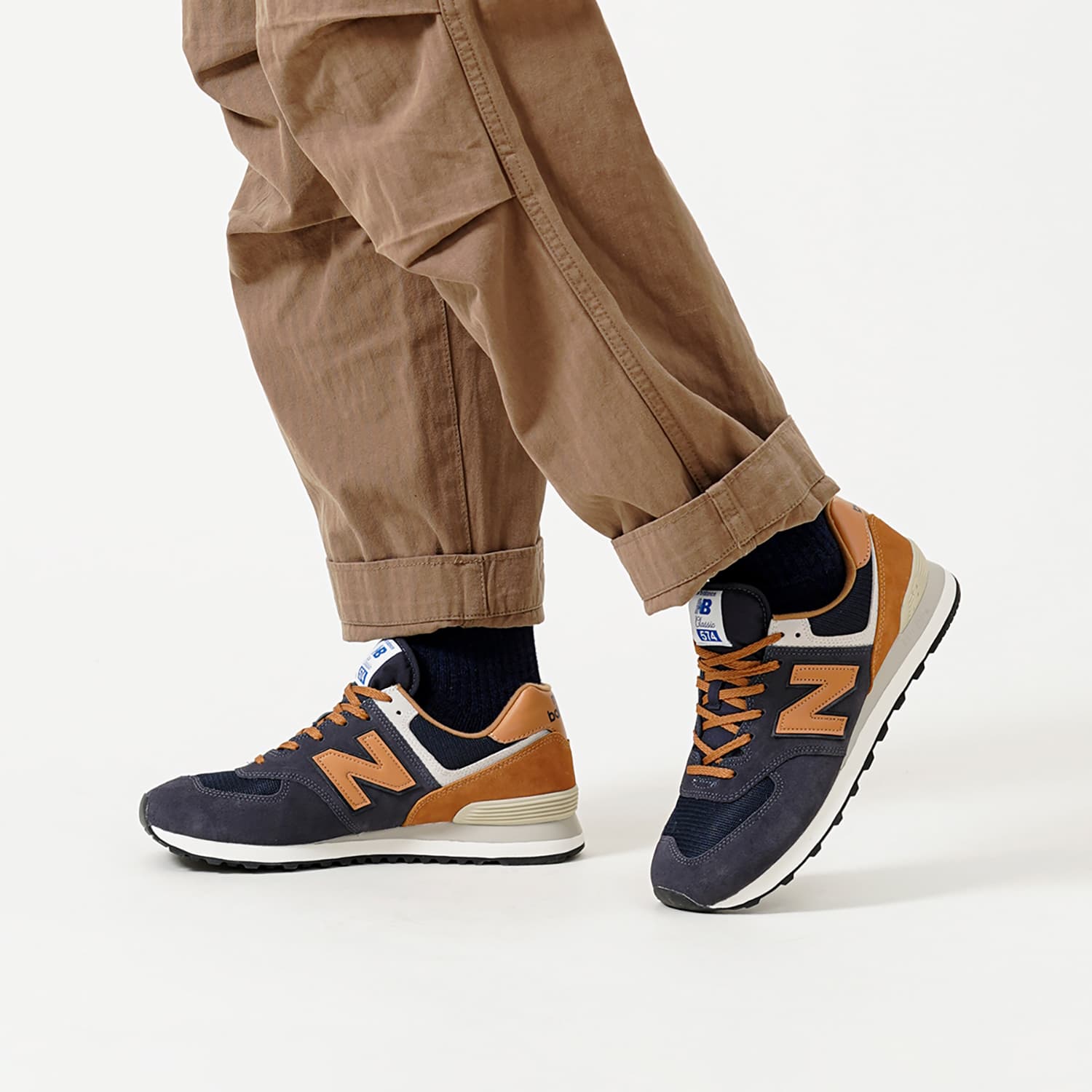 Кроссовки для бега New Balance 574 V2 Blue Brown - изображение 10