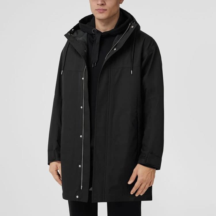 Пальто Burberry SS22 Logo Coat Black - изображение 4
