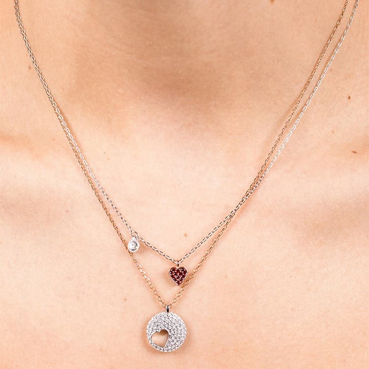 Ожерелье Swarovski Heart Necklace Set Red - изображение 3