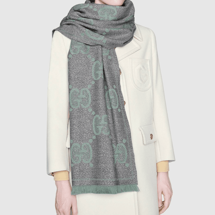 Шарф Gucci GG Wool Jacquard Scarf - изображение 3