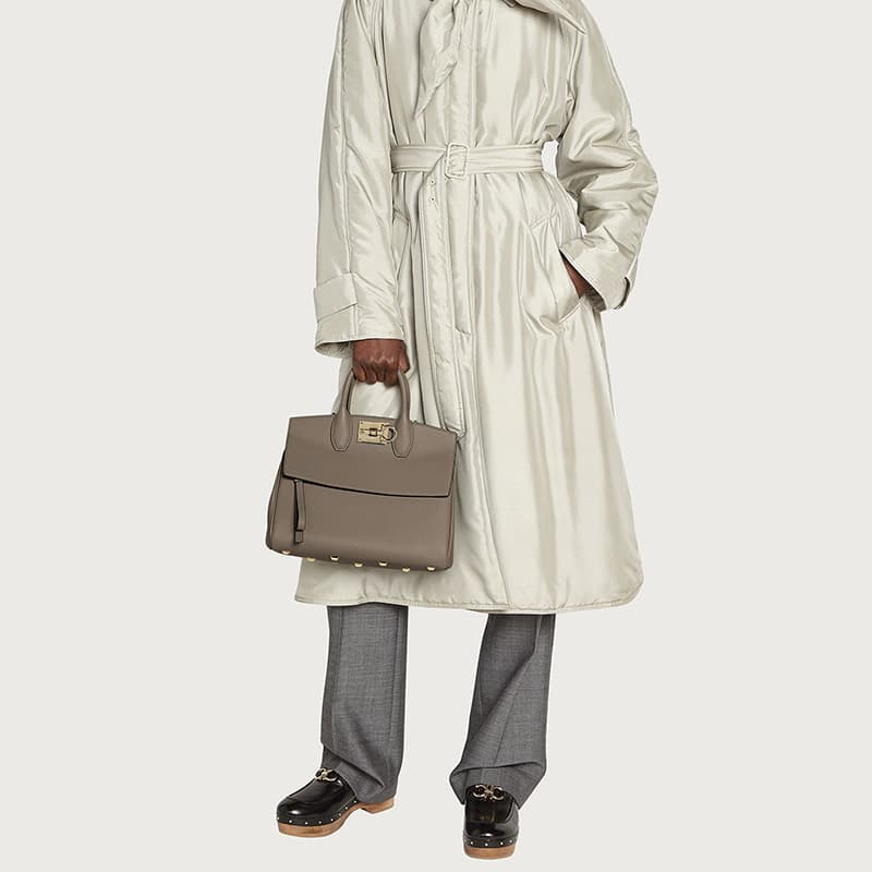 Сумка Ferragamo The Studio Brown Grey - изображение 6