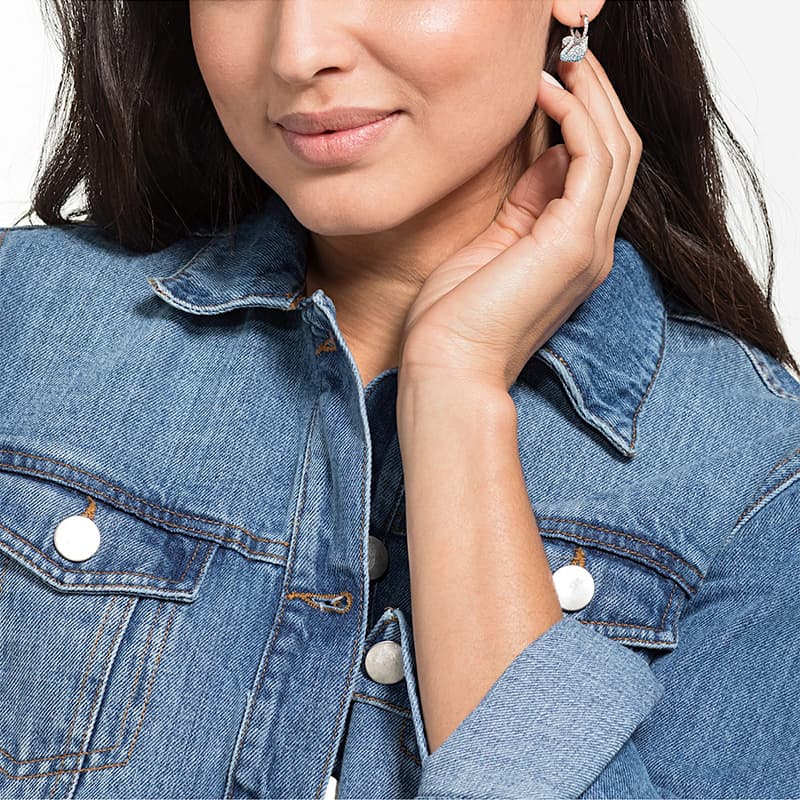 Серьги Swarovski Iconic Swan Earrings Blue - изображение 6