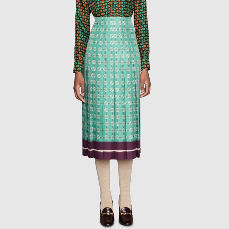 Юбка Gucci Silk Skirt Blue - изображение 2