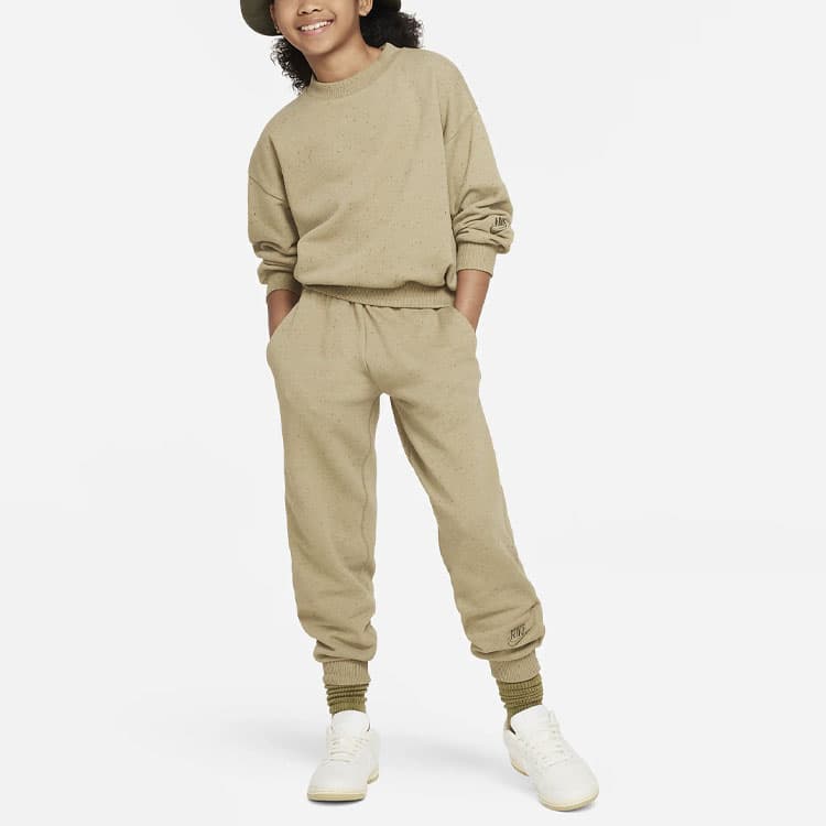 NIKE Хаки Kids Вязаные Тренировочные Брюки - изображение 3