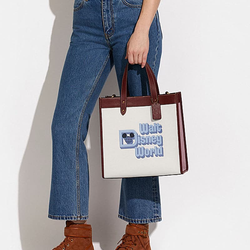 Сумка COACH x Disney Field 30 Tote Bag White Brown - изображение 4