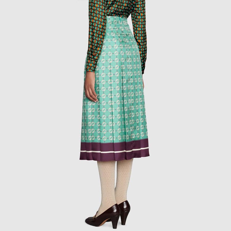 Юбка Gucci Silk Skirt Blue - изображение 4