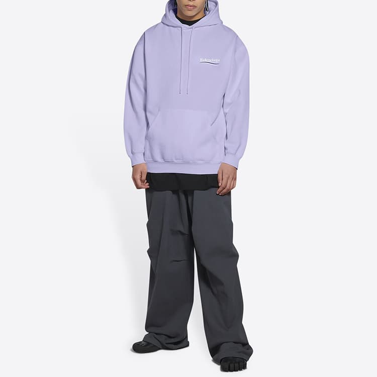 Худи Balenciaga Logo Print Pullover Purple - изображение 6