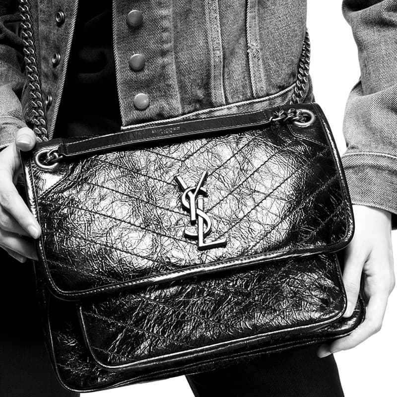 Сумка через плечо Saint Laurent Niki Medium Grey Khaki - изображение 7