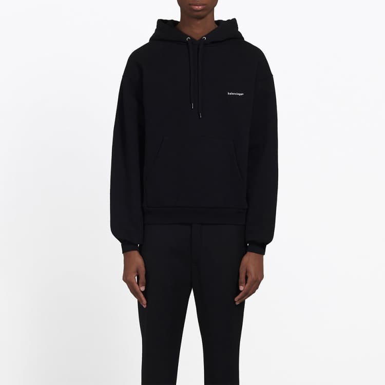 Худи Balenciaga Logo Hoodie Black - изображение 3