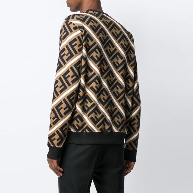 Кофта Fendi Letter Print Crewneck Sweatshirt Brown — фото 8