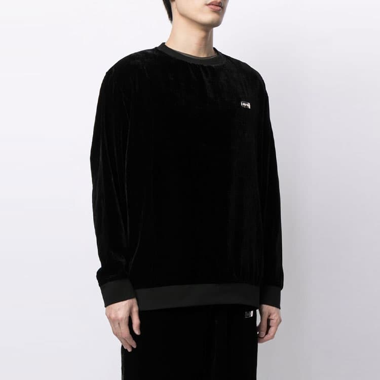 Кофта TEAM WANG Logo Velvet Sweatshirt Black - изображение 5