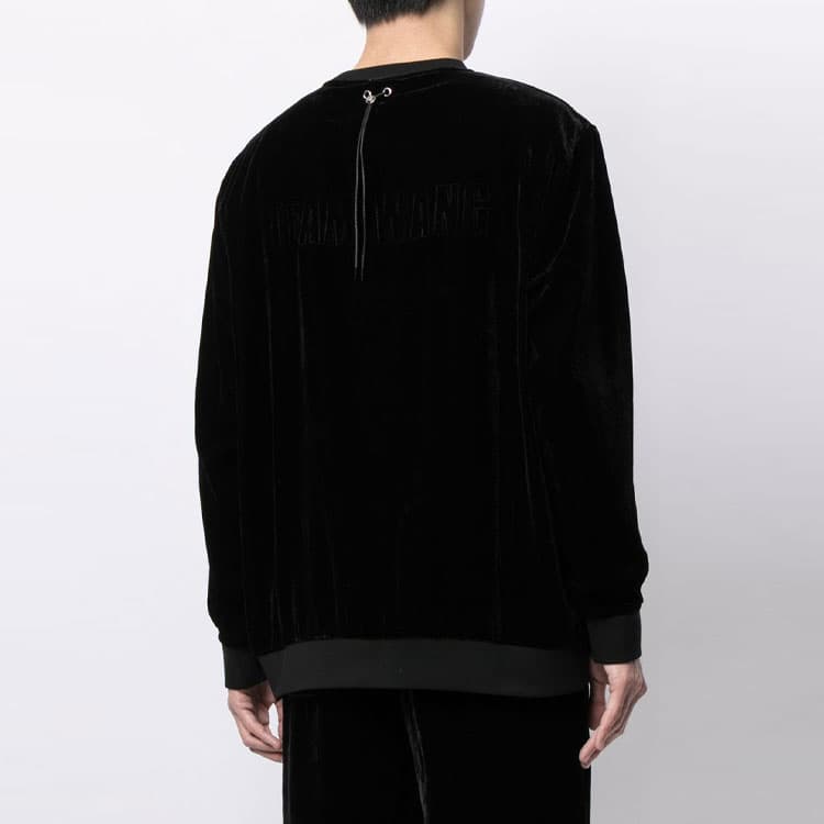 Кофта TEAM WANG Logo Velvet Sweatshirt Black - изображение 6
