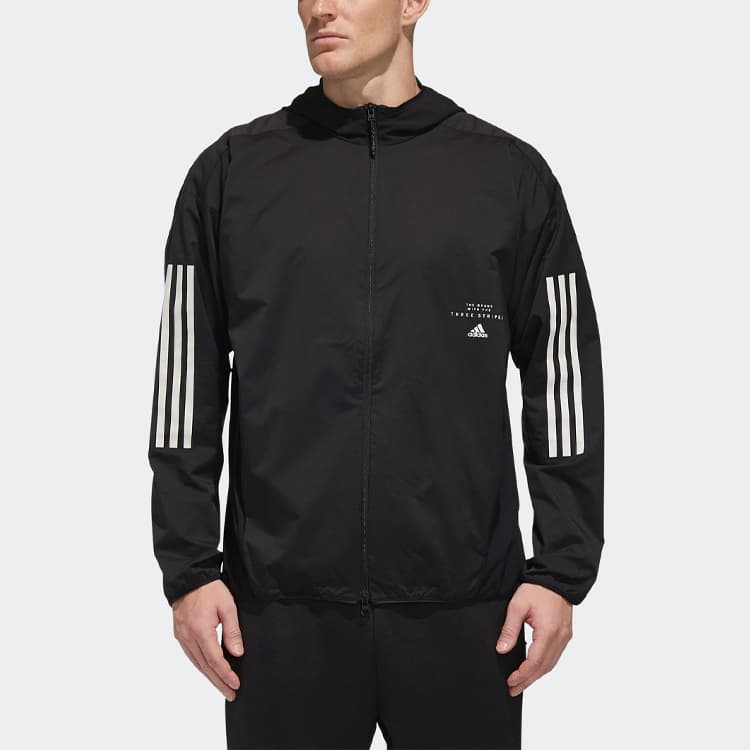 Куртка adidas Logo Stripe Print Hoodie Jacket Black - изображение 3