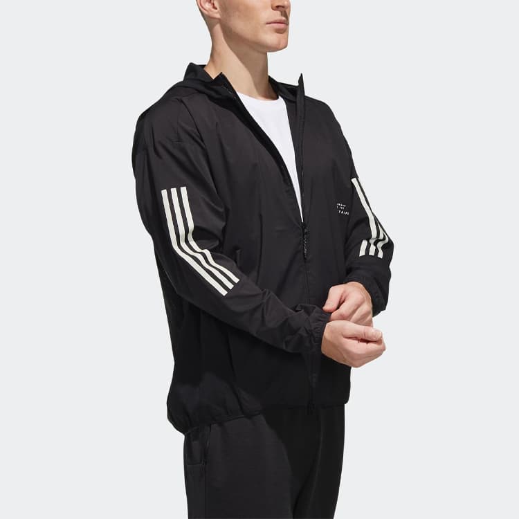 Куртка adidas Logo Stripe Print Hoodie Jacket Black - изображение 4