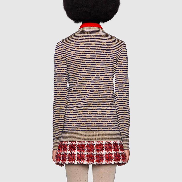 Кофта Gucci SS21 Striped Logo Sweater - изображение 6