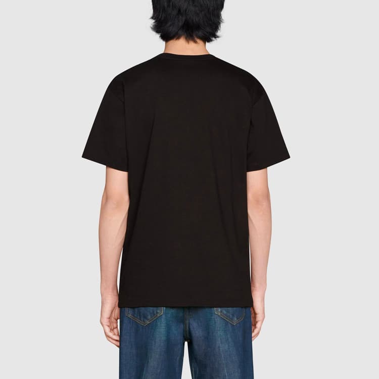 Футболка Gucci Interlocking G Star Logo T-Shirt Black — фото 7