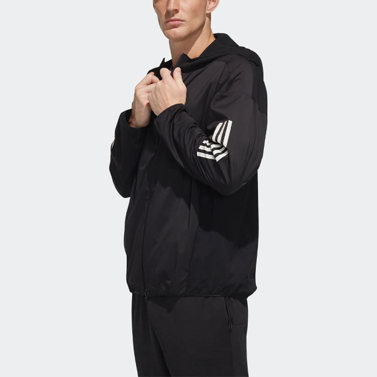 Куртка adidas Logo Stripe Print Hoodie Jacket Black - изображение 6