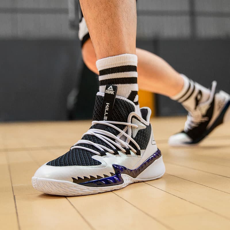 Кроссовки для баскетбола PEAK Mid Basketball Shoes Black White - изображение 7