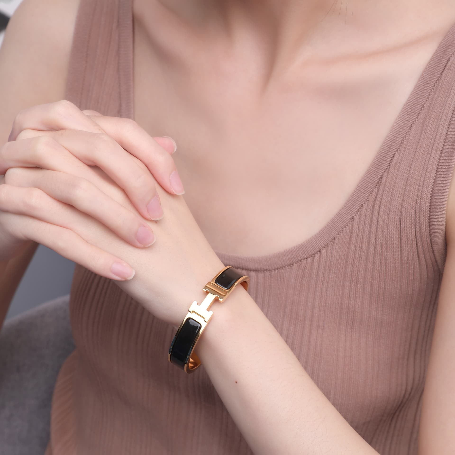 Браслет Hermes Clic H Black Gold - изображение 4