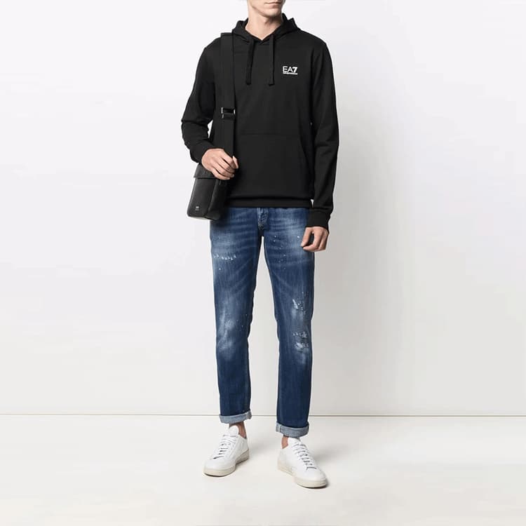 Худи Emporio Armani Logo Hoodie Black — фото 2