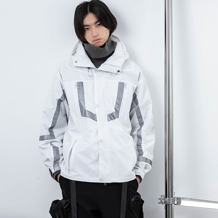 Демисезонная куртка ENSHADOWER Reflective Hooded Jacket White - изображение 3