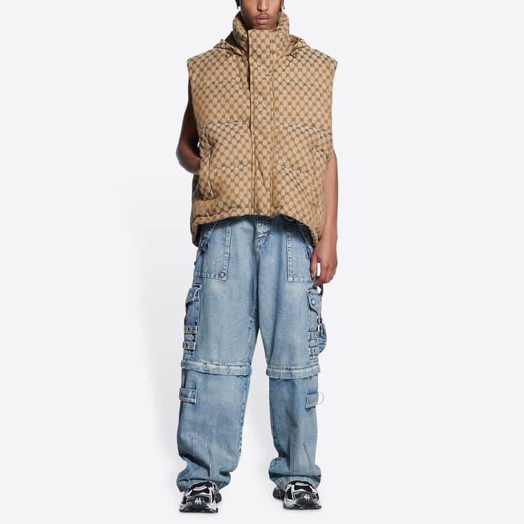 Жилет Balenciaga x Gucci Hacker BB Print Vest Khaki - изображение 3