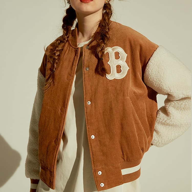 Бомбер MLB Boston Red Sox Corduroy Jacket Brown - изображение 3