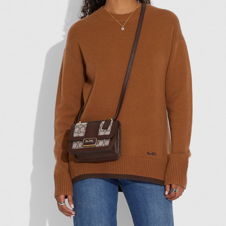 Сумка через плечо COACH Alie 18 Messenger Bag Small Brown Red - изображение 4