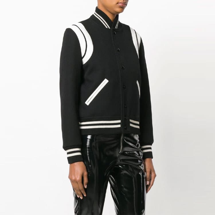 Saint Laurent Striped Baseball Jacket - изображение 3