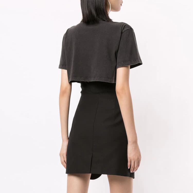 Alexander Wang Logo Cropped T-Shirt Black - изображение 3