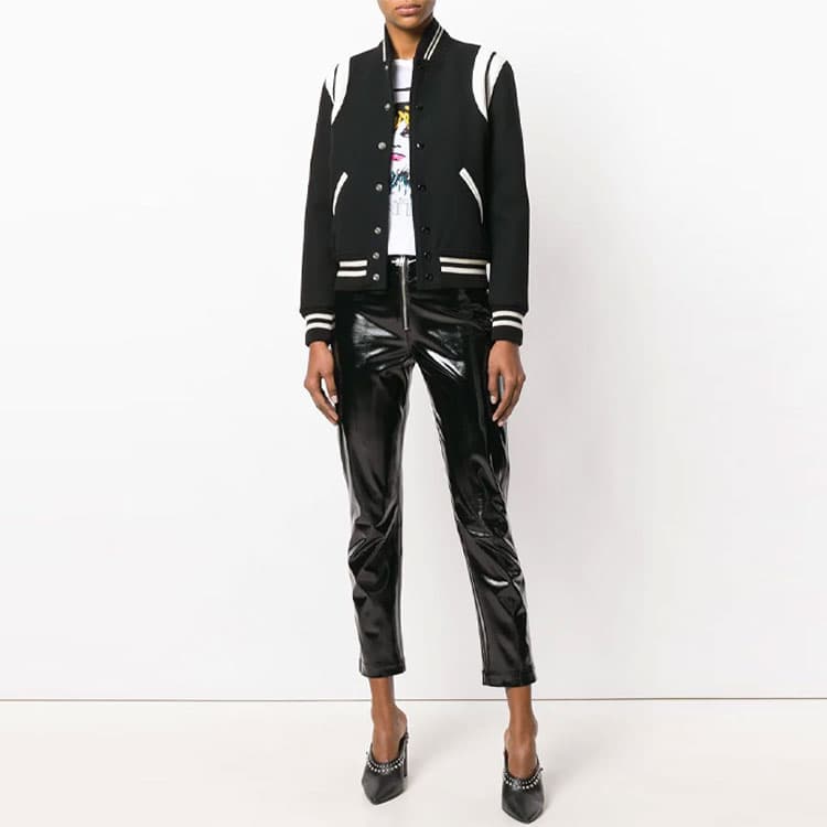 Saint Laurent Striped Baseball Jacket - изображение 5