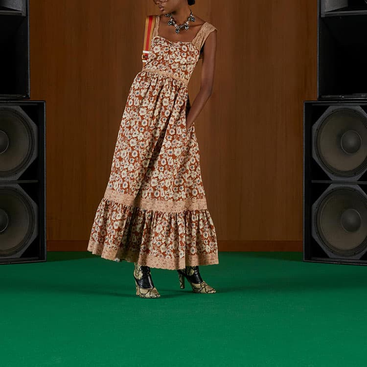 Gucci Love Parade Floral Dress Brown - изображение 2