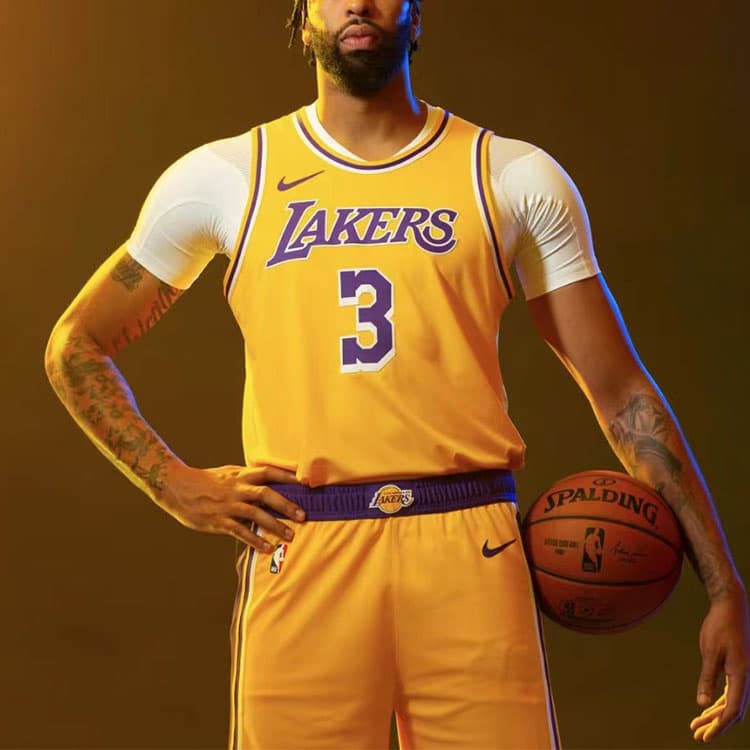 Баскетбольная майка Nike NBA Los Angeles Lakers Davis 3 Jersey Yellow - изображение 3