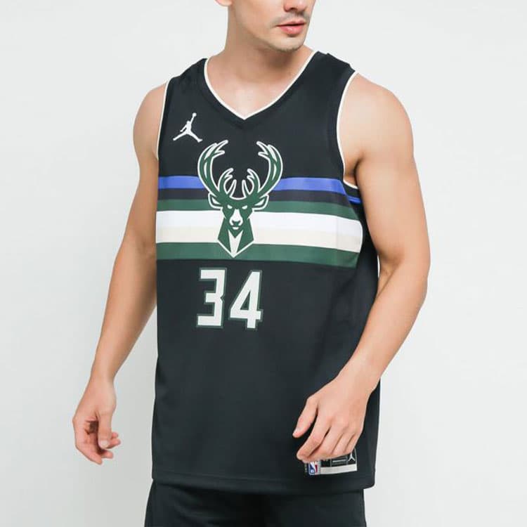 Баскетбольная майка Jordan NBA Giannis Antetokounmpo 34 Fan Jersey Black - изображение 5