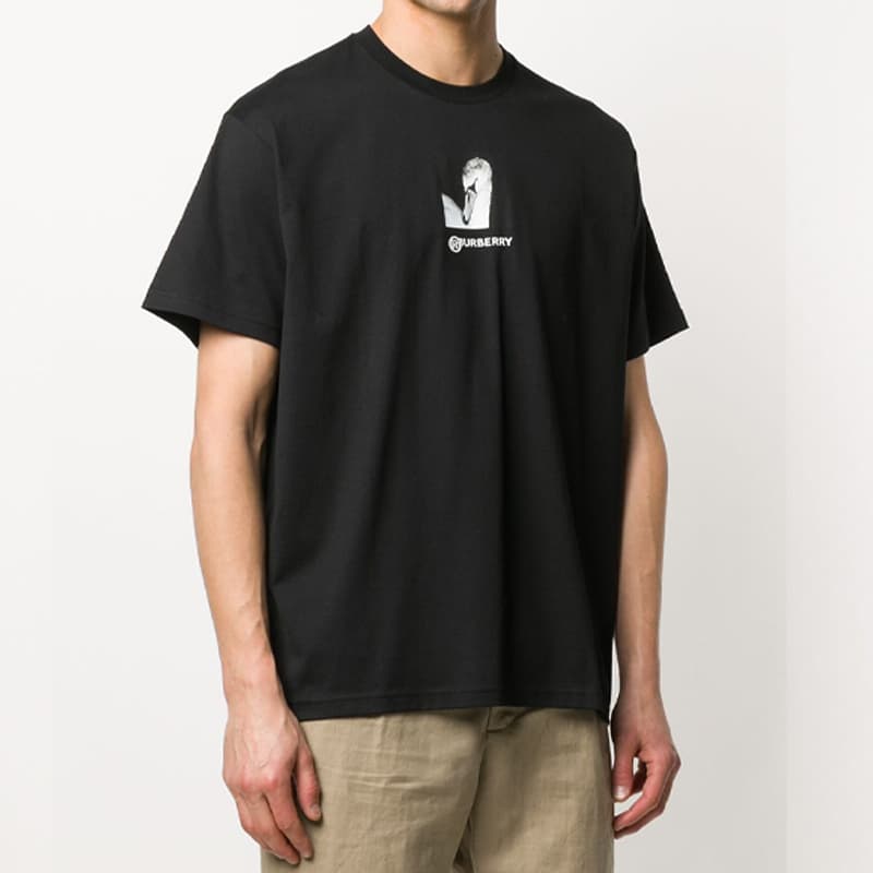 Футболка Burberry Swan Logo T-Shirt Black - изображение 4
