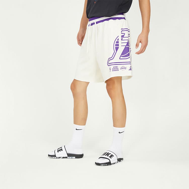 Баскетбольные шорты Nike Lakers Logo Basketball Shorts White - изображение 5