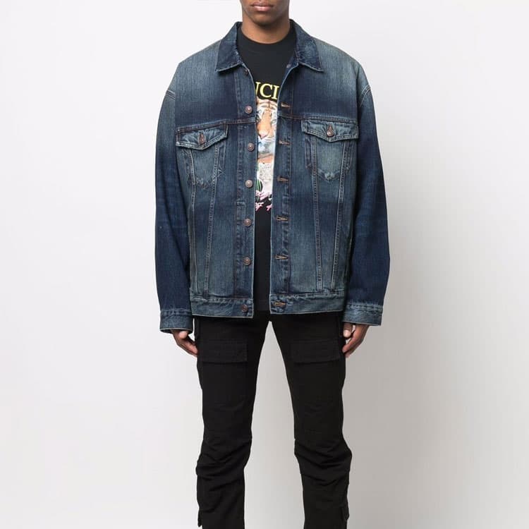 Джинсовая куртка Balenciaga SS22 Logo Denim Jacket - изображение 6
