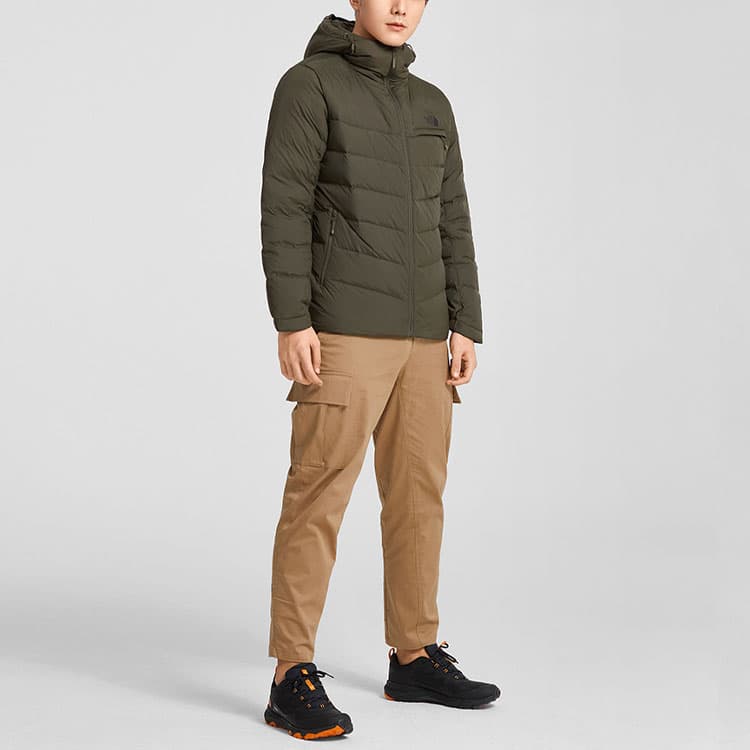 Зимняя куртка The North Face 550 Hoodie Down Jacket Green - изображение 4