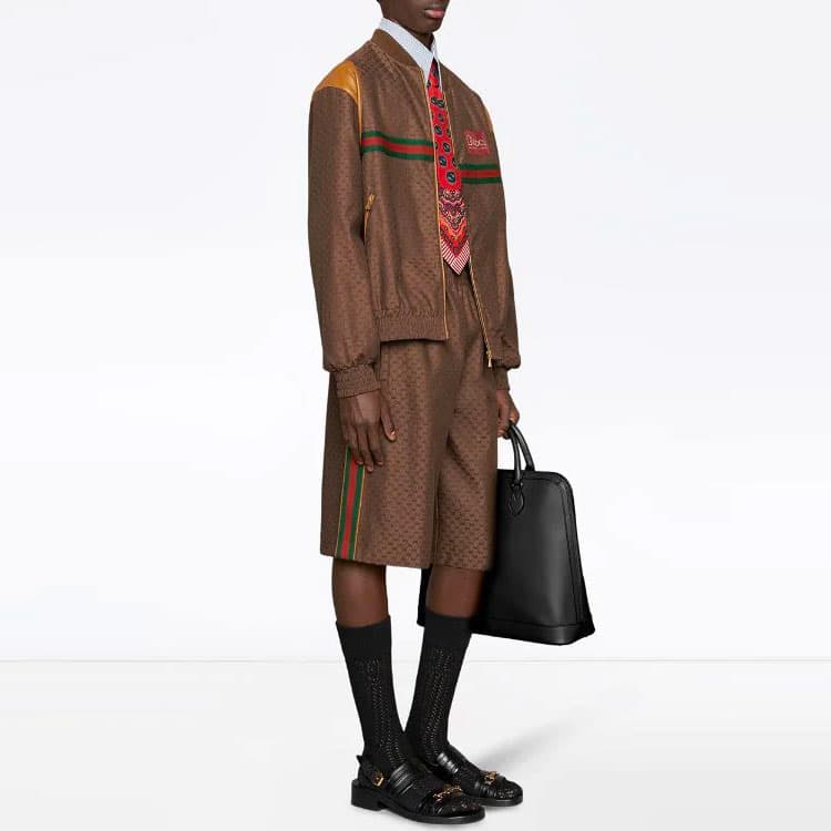 Шорты Gucci SS21 Silk Shorts Brown - изображение 4