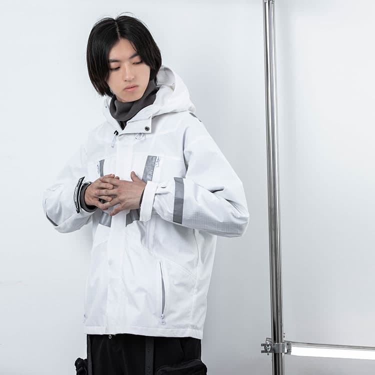 Демисезонная куртка ENSHADOWER Reflective Hooded Jacket White - изображение 6