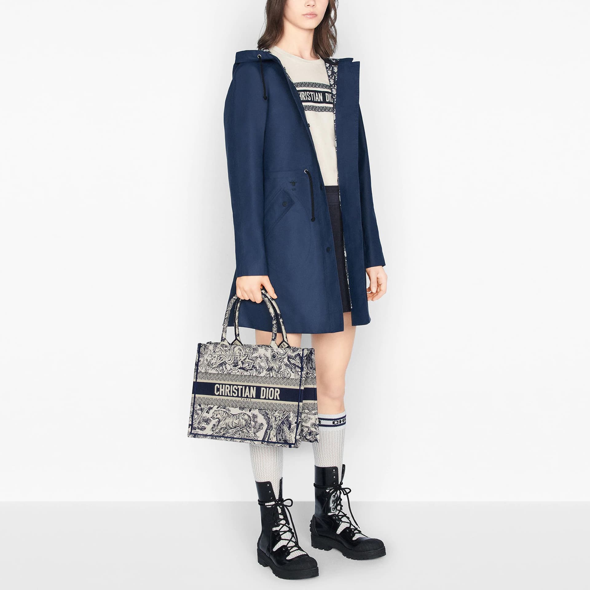 Сумка Dior Book Tote Jungle Tiger Embroidery Blue - изображение 9