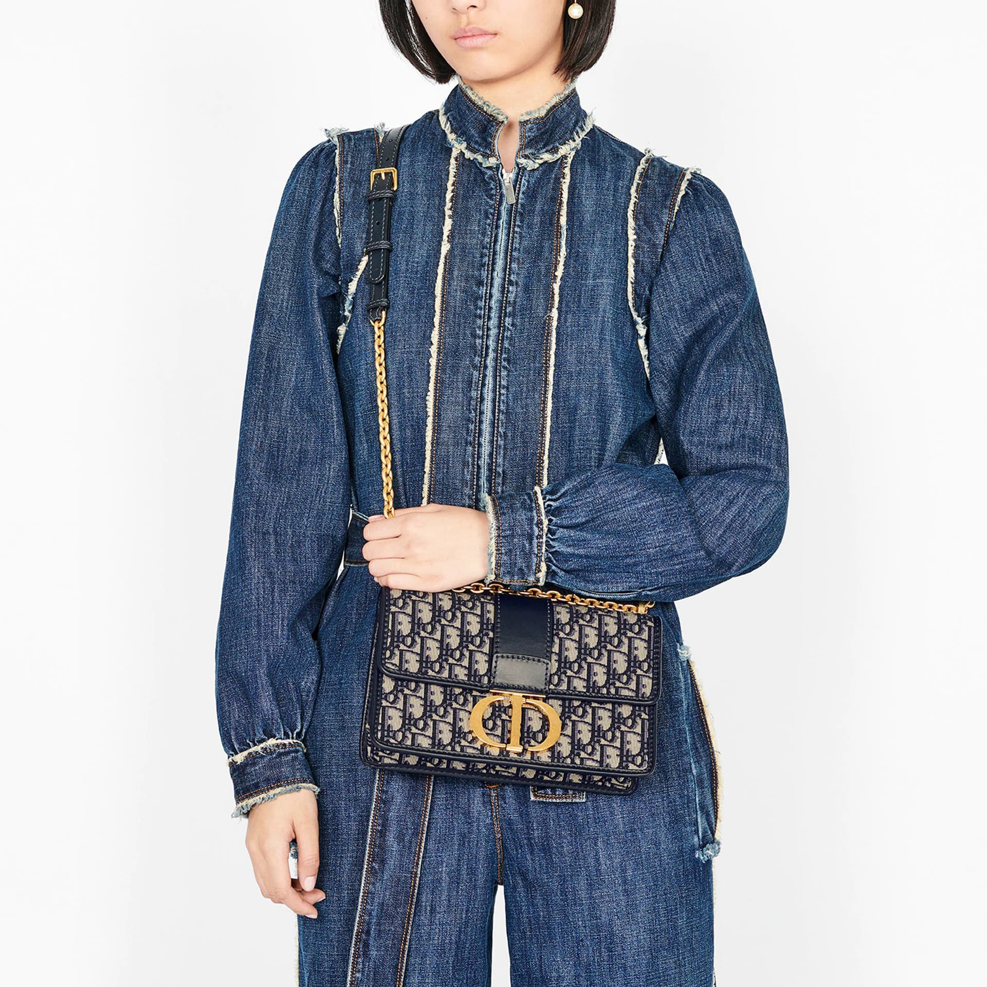 Мини-сумка DIOR 30 Montaigne Oblique Box Bag Denim Blue - изображение 8
