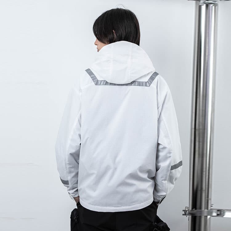 Демисезонная куртка ENSHADOWER Reflective Hooded Jacket White - изображение 4