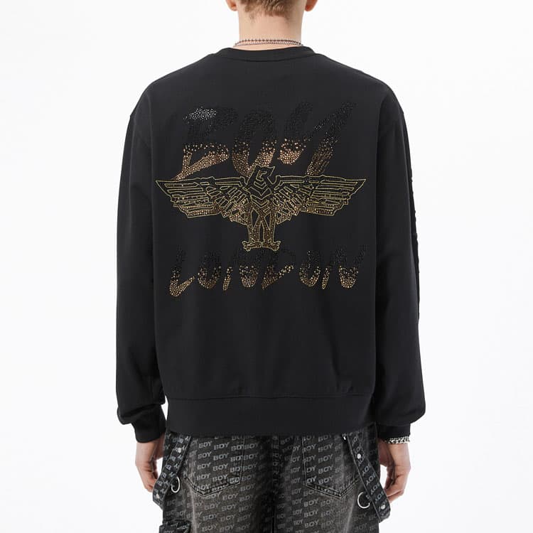 Кофта Boy London SS22 Logo Crewneck Sweatshirt Black - изображение 3