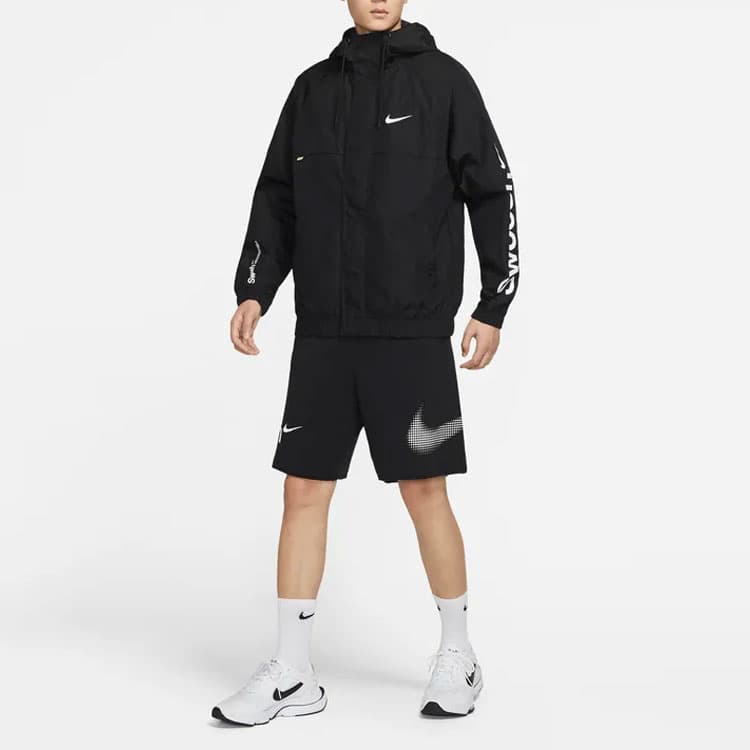 Куртка Nike Woven Logo Print Jacket Black - изображение 3