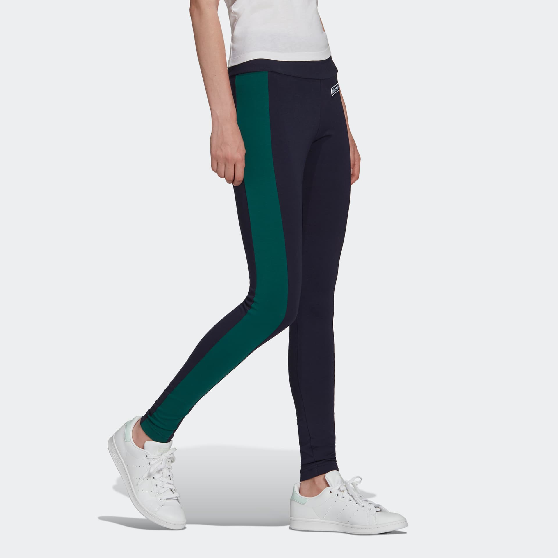 Штаны adidas Originals Leggings Ink Blue Side Stripe - изображение 4