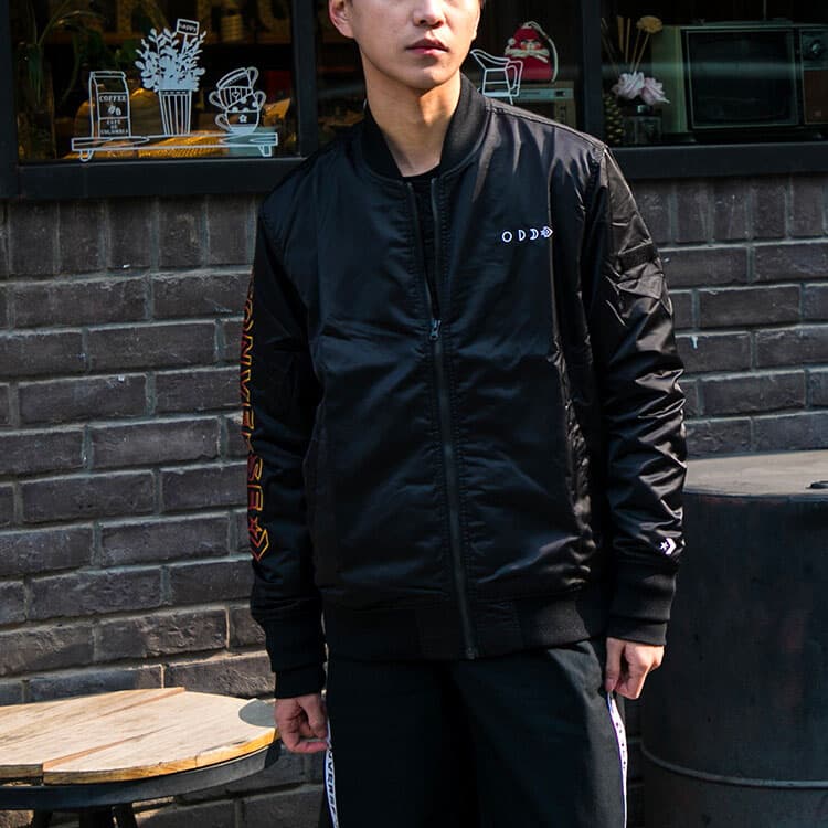 Куртка Converse Logo Baseball Jacket Black - изображение 3