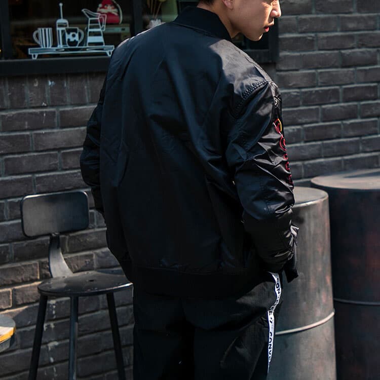 Куртка Converse Logo Baseball Jacket Black - изображение 4